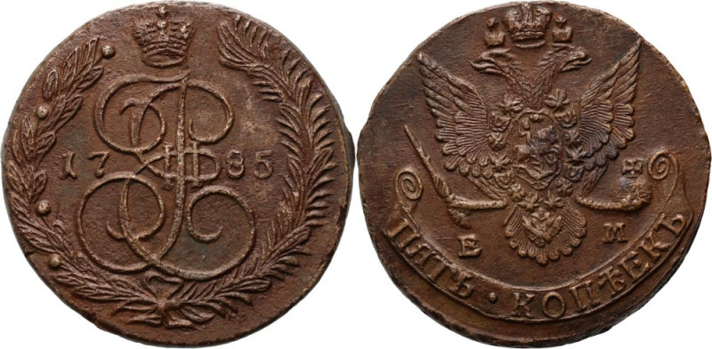 Russia, Catherine II, 5 Kopecks 1785 EM Nice coin. 
 Ładnie zachowane. Referenc...