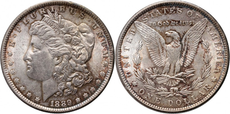 USA, Dollar 1889, Philadelphia, Morgan Attractive coin, reflective surfaces. Old...