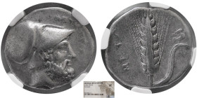 LUCANIA, Metapontum. Circa 340-330 BC. AR Stater. NGC-VF.