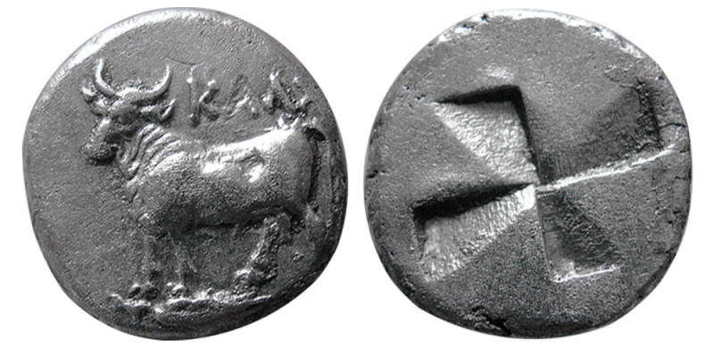 BITHYNIA, Kalchedon. Circa 340-320 BC. AR Siglos (5.12 gm; 17 mm). Bull standing...