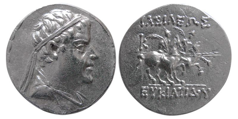 BAKTRIA, Graeco-Baktrian Kings. Eukratides I. Circa 171-145 BC. AR drachm (4.18 ...