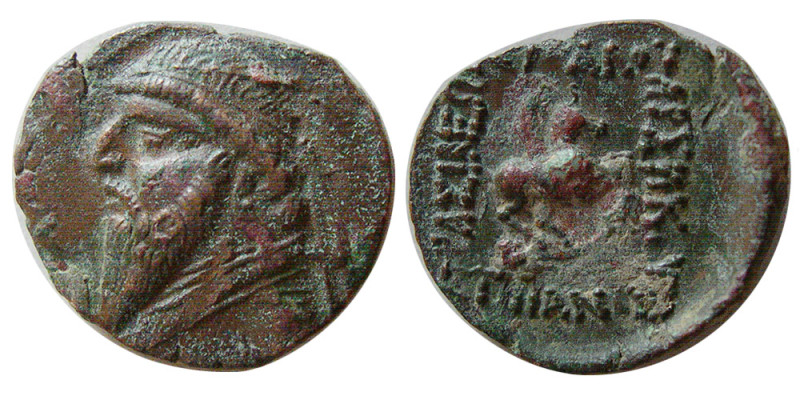 KINGS of PARTHIA; Mithradates II, (121-91 BC). Æ tetrachalkos (4.14 gm; 20 mm). ...