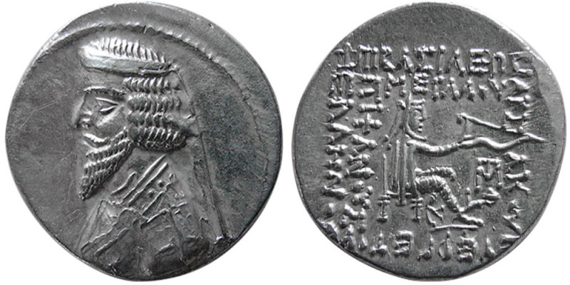 KINGS of PARTHIA. Phraates III. 70/69-58/7 BC. AR Drachm (4.05 gm; 20 mm). Mithr...