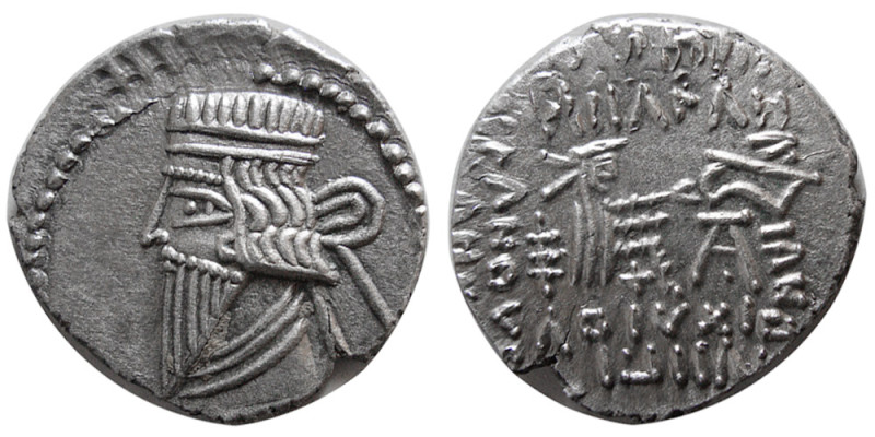 KINGS of PARTHIA. Mithradates V. Circa AD. 128-147. AR Drachm (3.68 gm; 20 mm). ...
