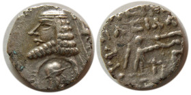 INDO-PARTHIANS, Margiana or Sogdiana. AR Drachm. Countermark issue.