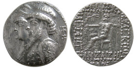 KINGS of ELYMIAS. Kamnaskires III and Queen Anzaze. AR Tetradrachm.