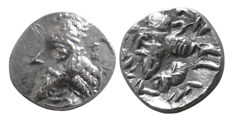 KINGS of PERSIS. Napad (Kapat). 1st century AD. AR Obol (0.59 gm; 9 mm). Bearded...