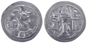 SASANIAN KINGS, Yazdgird I, 399-420 AD. AR Drachm. Rare.
