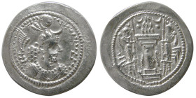 SASANIAN KINGS, Yazdgird I, 399-420 AD. AR Drachm. BBA mint.