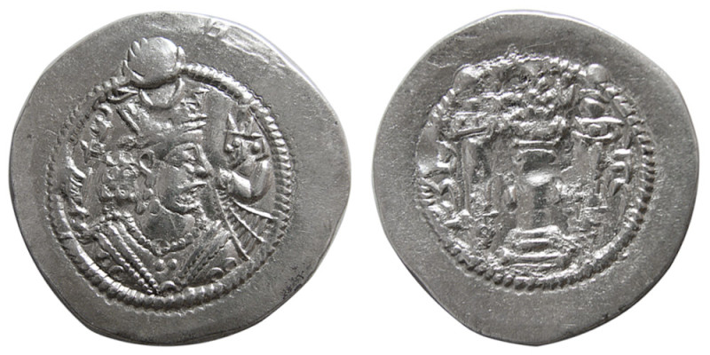 SASANIAN KINGS, Zamasp, 496-498/9 AD. AR Drachm (4.08 gm; 28 mm). Obverse, Zamas...