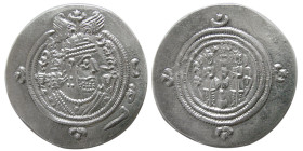 SASANIAN KINGS, Khosrau II, mint: GD (Jay), year 30. AR Drachm.