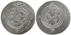 SASANIAN KINGS, Khosrau II, mint: ShY (Shiz), year 25. AR Drachm.
