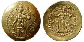 KUSHANO-SASANIAN. Peroz I Kushanshah. Gold Dinar. Rare.