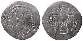 HUNNIC TRIBES, in Baktria, Imitation of Hormizd IV, AR Drachm.