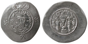 TOKHARISTAN, Yabghus of Baktria. AR Drachm. Extremely rare.