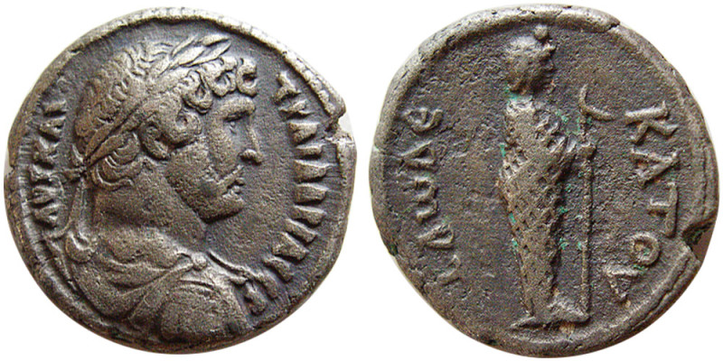 EGYPT, Alexandria. Hadrian. AD 117-138. BI Tetradrachm (12.80 gm; 25 mm). Dated ...