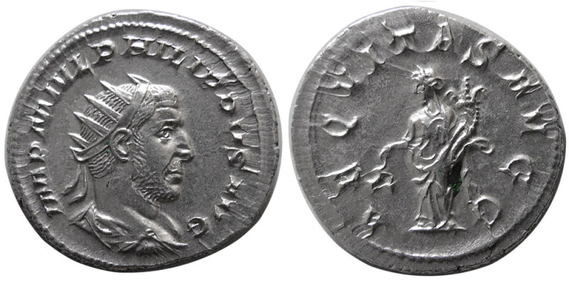 ROMAN EMPIRE; Philip I. AD. 244-249. AR Antoninianus (4.04 gm; 22 mm). Rome mint...