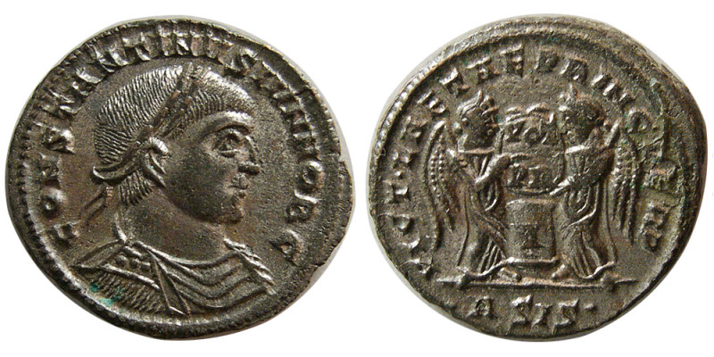 ROMAN EMPIRE; Constantine I. AD 307/310-337. AE Follis (3.63 gm; 19 mm). Siscia ...