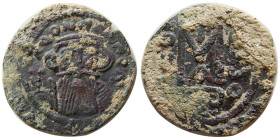 ARAB-BYZANTINE immitation in Umayyad Iran. Æ. Rare.