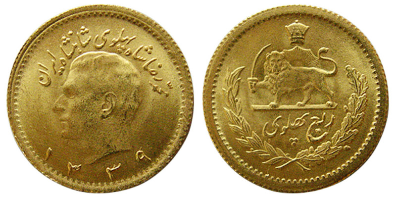 PAHLAVI DYNASTY, Mohammad Reza Shah. 1949-1979 AD. Gold Quarter Pahlavi (2.08 gm...