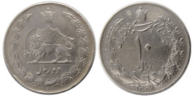 PAHLAVI DYNASTY.  (1941-1979). Copper-Nickel 10 Rials
