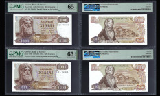 GREECE, Bank of Greece. Pair of 1000 Drachmai Notes. Pick # 198b.
