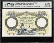 ALBANIA. Lot of (2). Banca Nazionale d'Albania. 20 & 100 Franga, ND (1939-40). P-7 & 8. SB705 & SB706. Italian Occupation WWII. PMG Choice Very Fine 3...