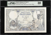 ALGERIA. Banque de l'Algerie. 500 Francs, 1926. P-82. PMG Very Fine 30.
Watermark of Arabic Seal & Woman's Head. 23rd July, 1926. One of only five ex...