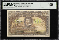 ANGOLA. Banco de Angola. 20 Angolares, 1927. P-73. PMG Very Fine 25.
Printed by TDLR. 1st June, 1927. Just 11 examples of this issued variety have be...