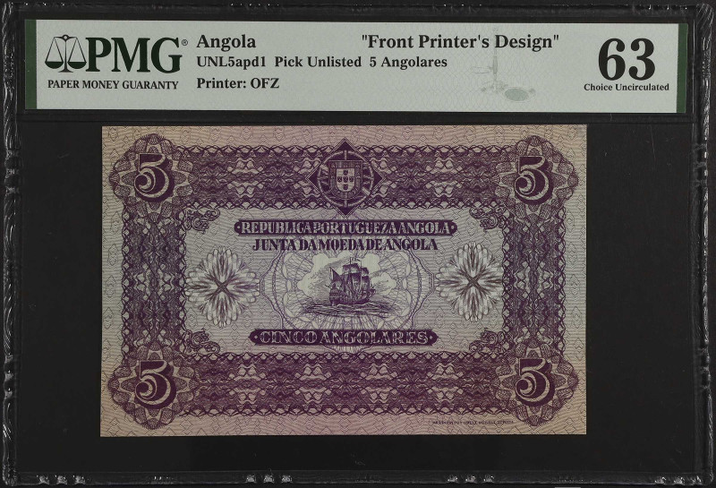 ANGOLA. Lot of (2). Republica Portugueza Angola. 5 Angolares, ND. P-Unlisted. Fr...