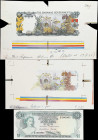 BAHAMAS. Lot of (3). Bahamas Government. 1 Dollar, 1965. P-18b. Issued Note & Back Progress Proofs. About Uncirculated to Uncirculated.
Included in t...