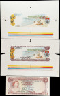 BAHAMAS. Lot of (3). Bahamas Government. 3 Dollars, 1965. P-19a. Issued Note & Back Progress Proofs. About Uncirculated to Uncirculated.
Included in ...