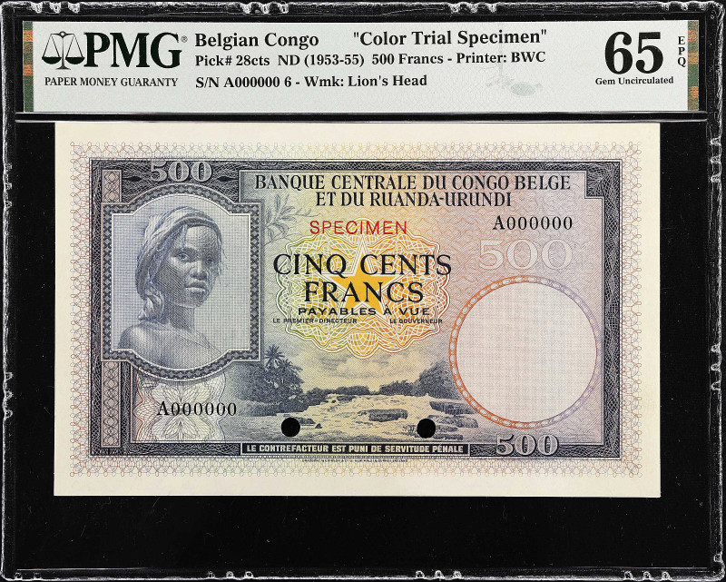 BELGIAN CONGO. Banque Centrale du Congo Belge et du Ruanda-Urundi. 500 Francs, N...