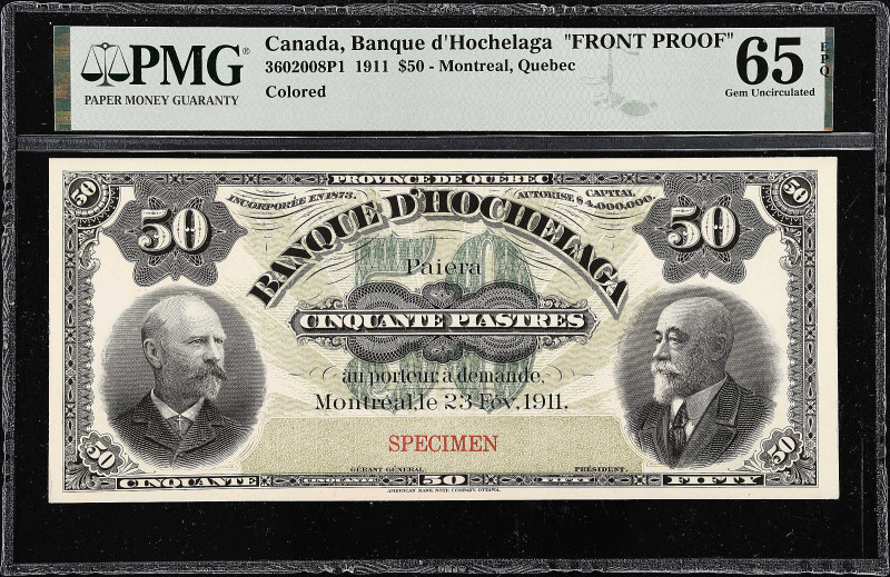 CANADA. Lot of (2). Banque d' Hochelaga. 50 Dollars, 1911 & ND (1911). CH# 360-2...