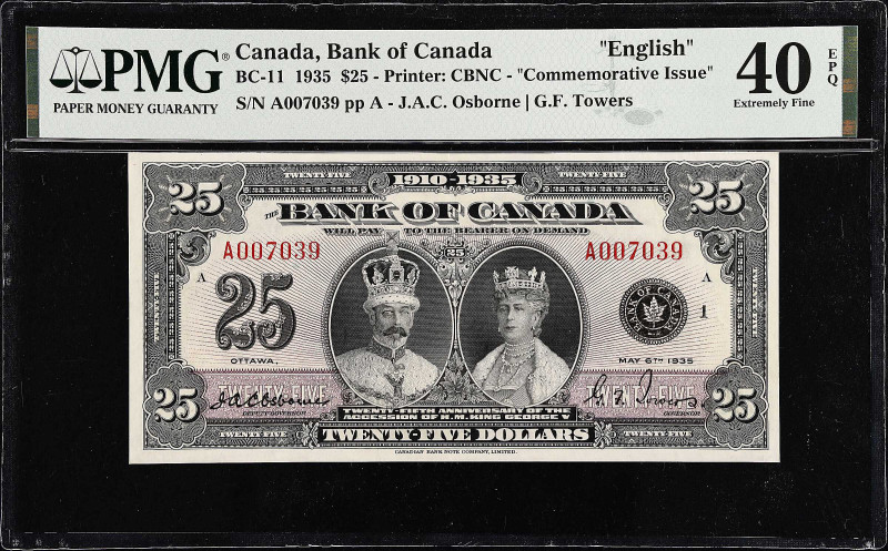 CANADA. Bank of Canada. 25 Dollars, 1935. BC-11. PMG Extremely Fine 40 EPQ.
Eng...