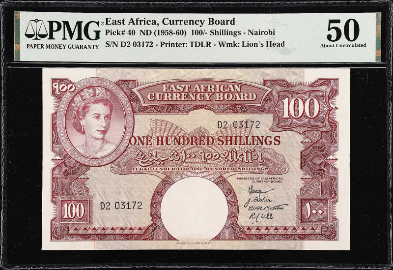 EAST AFRICA. East African Currency Board. 100 Shillings, ND (1958-60). P-40. PMG...