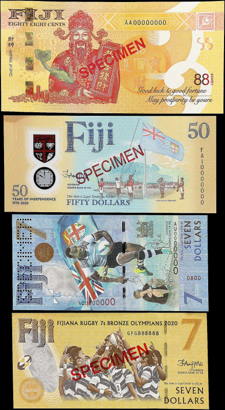 FIJI. Lot of (15). Reserve Bank of Fiji. 88 Cents, 2 to 100 Dollars, ND (2007-22...