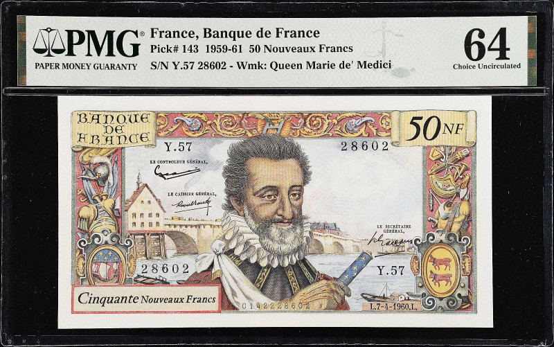 FRANCE. Banque de France. 50 Nouveaux Francs, 1960. P-143. PMG Choice Uncirculat...