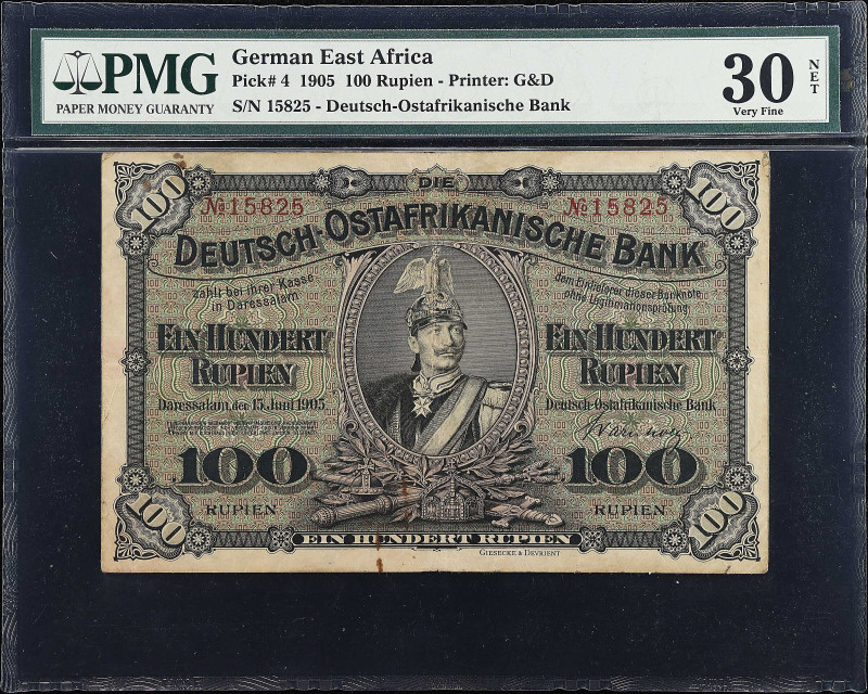 GERMAN EAST AFRICA. Deutsch-Ostafrikanische Bank. 100 Rupien, 1905. P-4. PMG Ver...