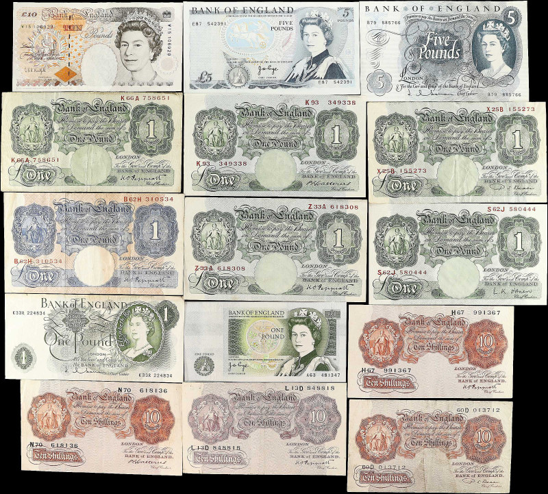 GREAT BRITAIN. Lot of (25). Bank of England & British Military Authority. Mixed ...