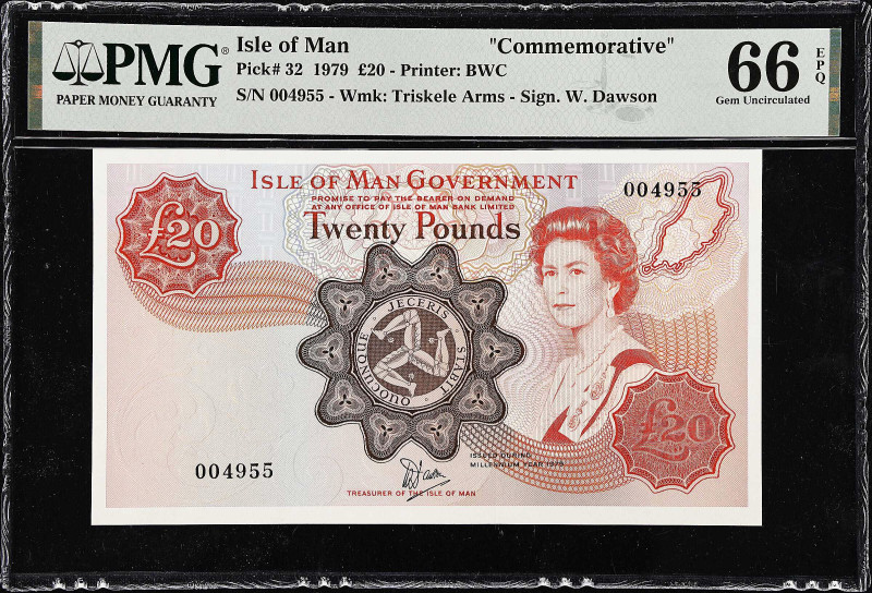 ISLE OF MAN. Isle of Man Government. 20 Pounds, 1979. P-32. Commemorative. PMG G...