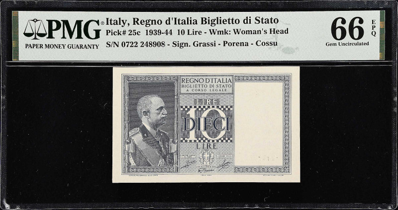 ITALY. Lot of (8). Mixed Banks. Mixed Denominations, 1914-51. P-Various. PMG Gem...