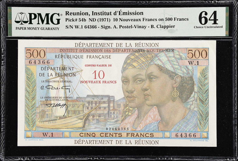 REUNION. Institut D'Emission Des Departments D'Outre-Mer. 10 Nouveaux Francs, ND...