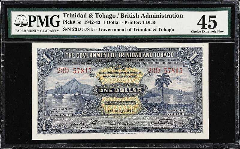 TRINIDAD & TOBAGO. Government of Trinidad & Tobago. 1 Dollar, 1942. P-5c. PMG Ch...