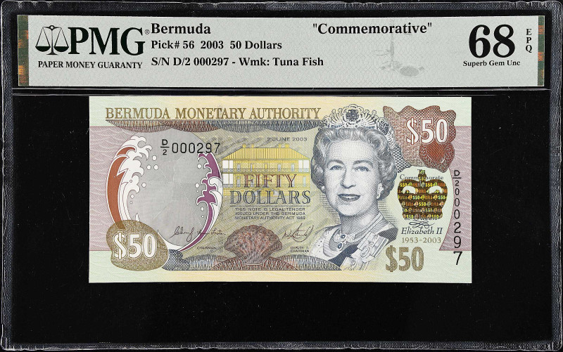 BERMUDA. Bermuda Monetary Authority. 50 Dollars, 2003. P-56. Commemorative. PMG ...