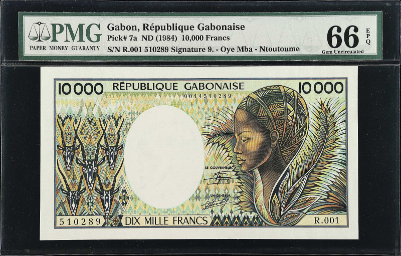 GABON. Banque des Etats de l'Afrique Centrale. 10,000 Francs, ND (1984). P-7a. P...