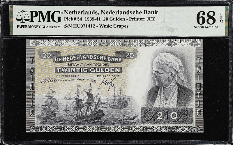 NETHERLANDS. De Nederlandsche Bank. 20 Gulden, 1941. P-54. PMG Superb Gem Uncirc...