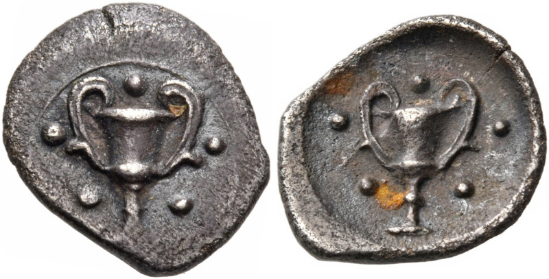 CALABRIA. Tarentum. Circa 280-228 BC. Pentonkion (Silver, 10 mm, 0.46 g, 11 h). ...