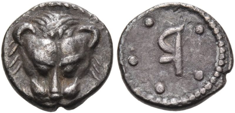 BRUTTIUM. Rhegion. Circa 494/-487/6 BC. Pentonkion (Silver, 8 mm, 0.38 g, 2 h). ...