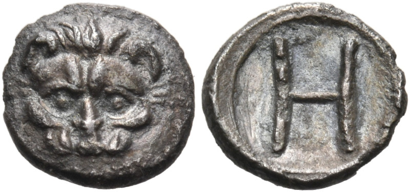 BRUTTIUM. Rhegion. Circa 415/10-387 BC. Hemilitron (Silver, 7.5 mm, 0.23 g). Lio...